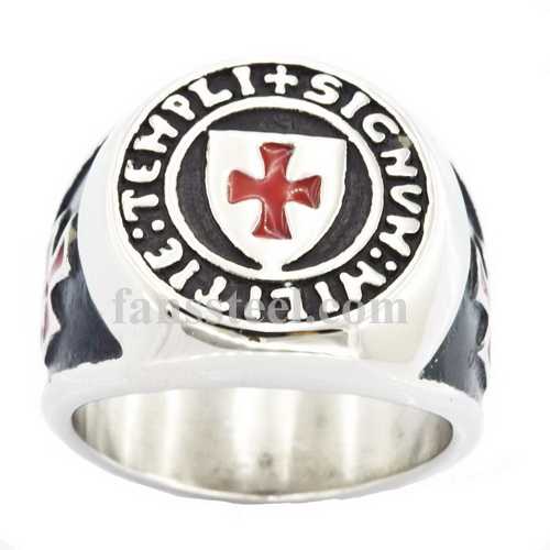FSR11W86 knights templar red corss ring - Click Image to Close
